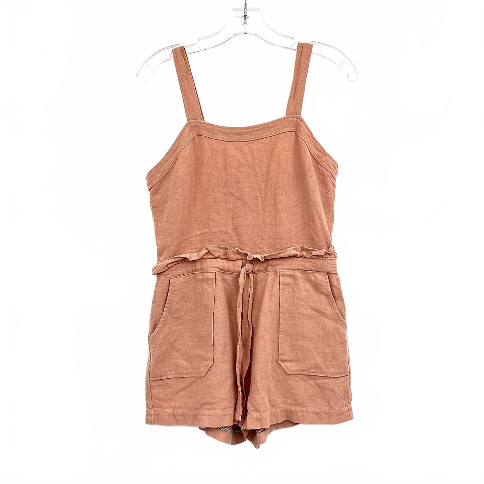 Saylor Pink Linen Romper