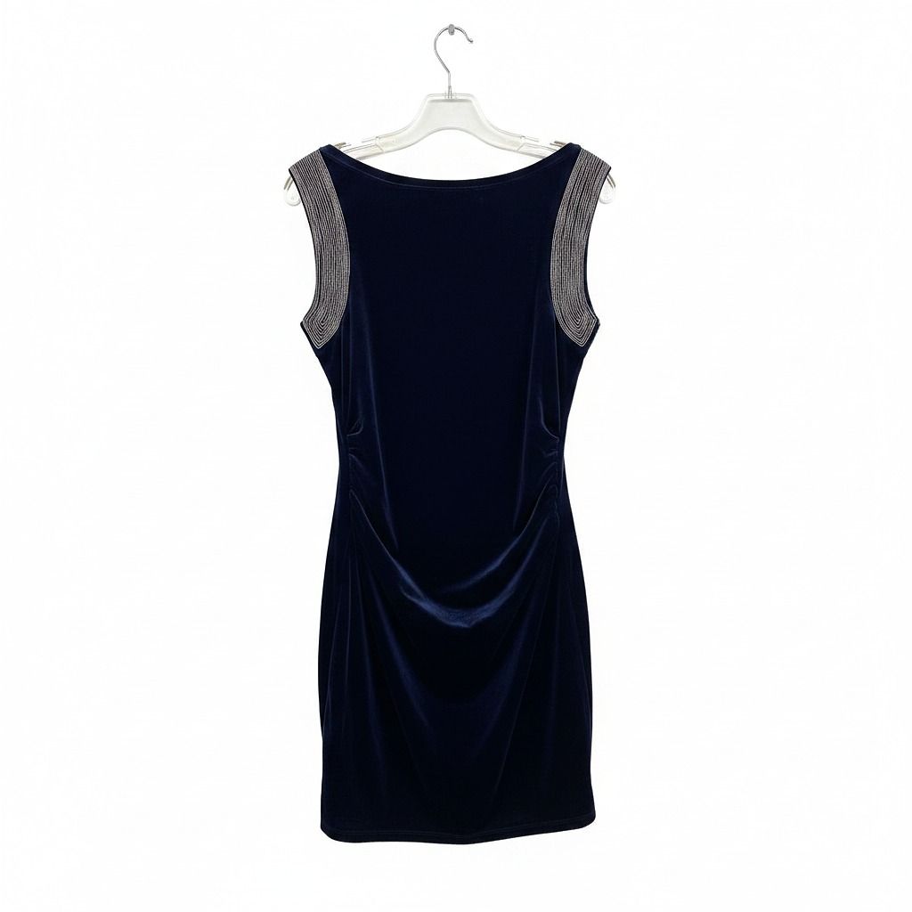 Ittierre Blue Silver Vintage Velvet Mini Dress