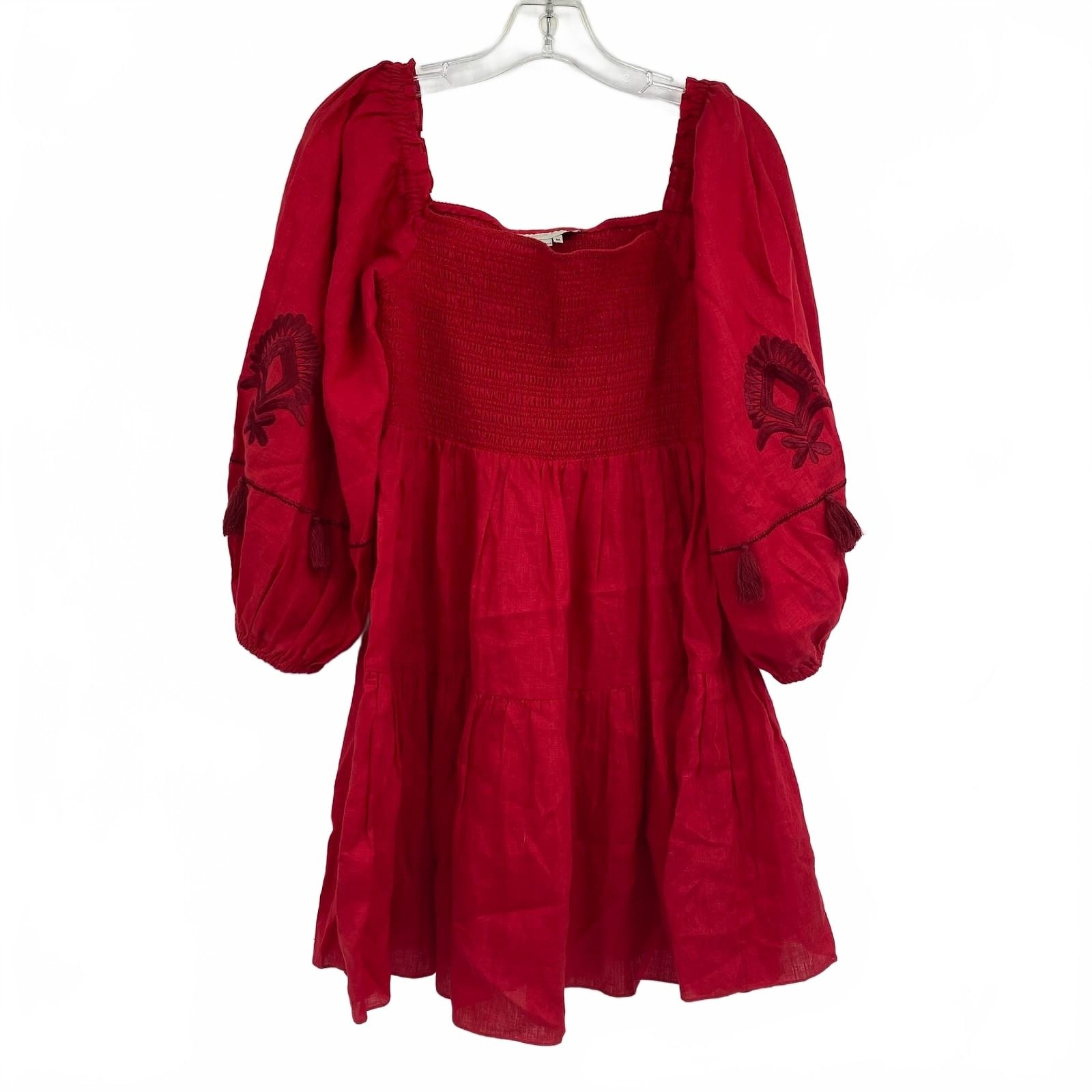 Sachin + Babi Red Linen Mini Dress