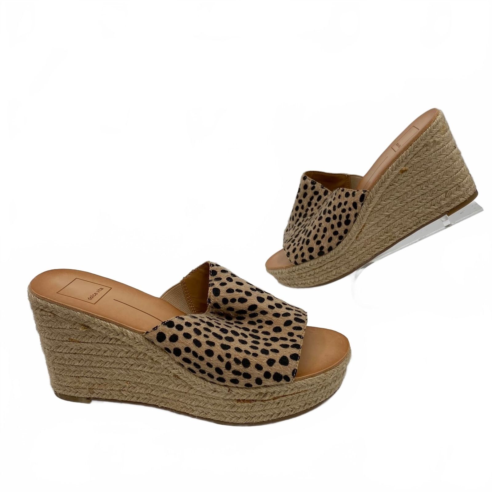 Dolce Vita Beige Animal-Print Wedges