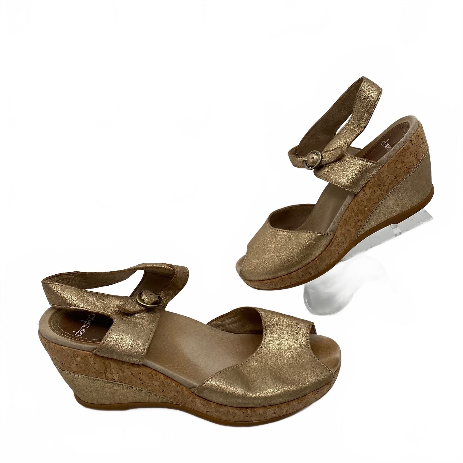 Dansko Gold Wedges Strappy