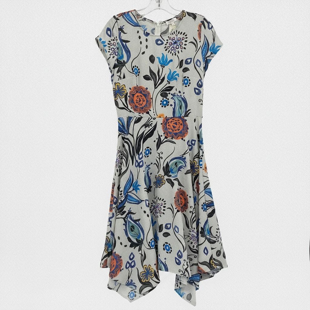 Weston Gray/Blue Floral Midi Dress