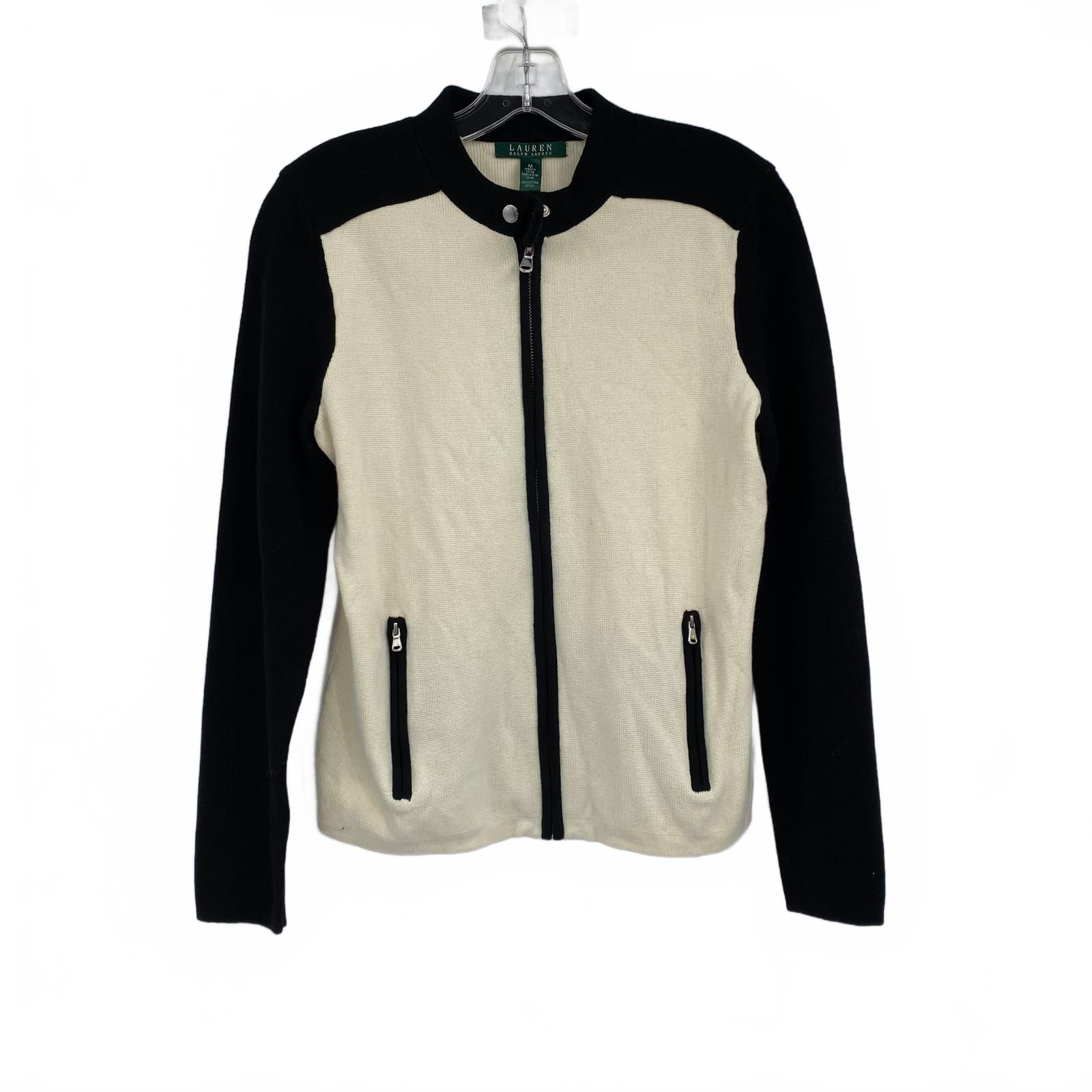 Ralph Lauren White Zip Up Cardigan