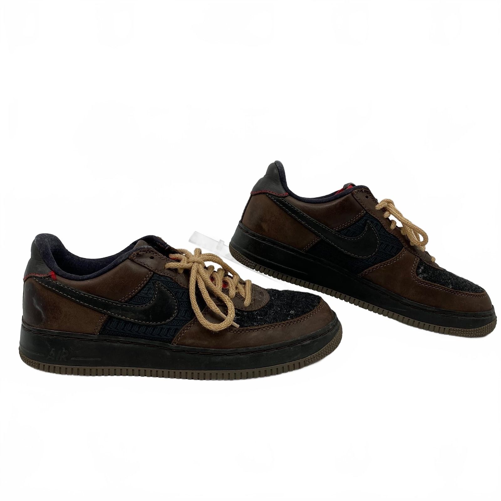 Nike Brown Red Black Air Force 1 Inside Out Sneakers