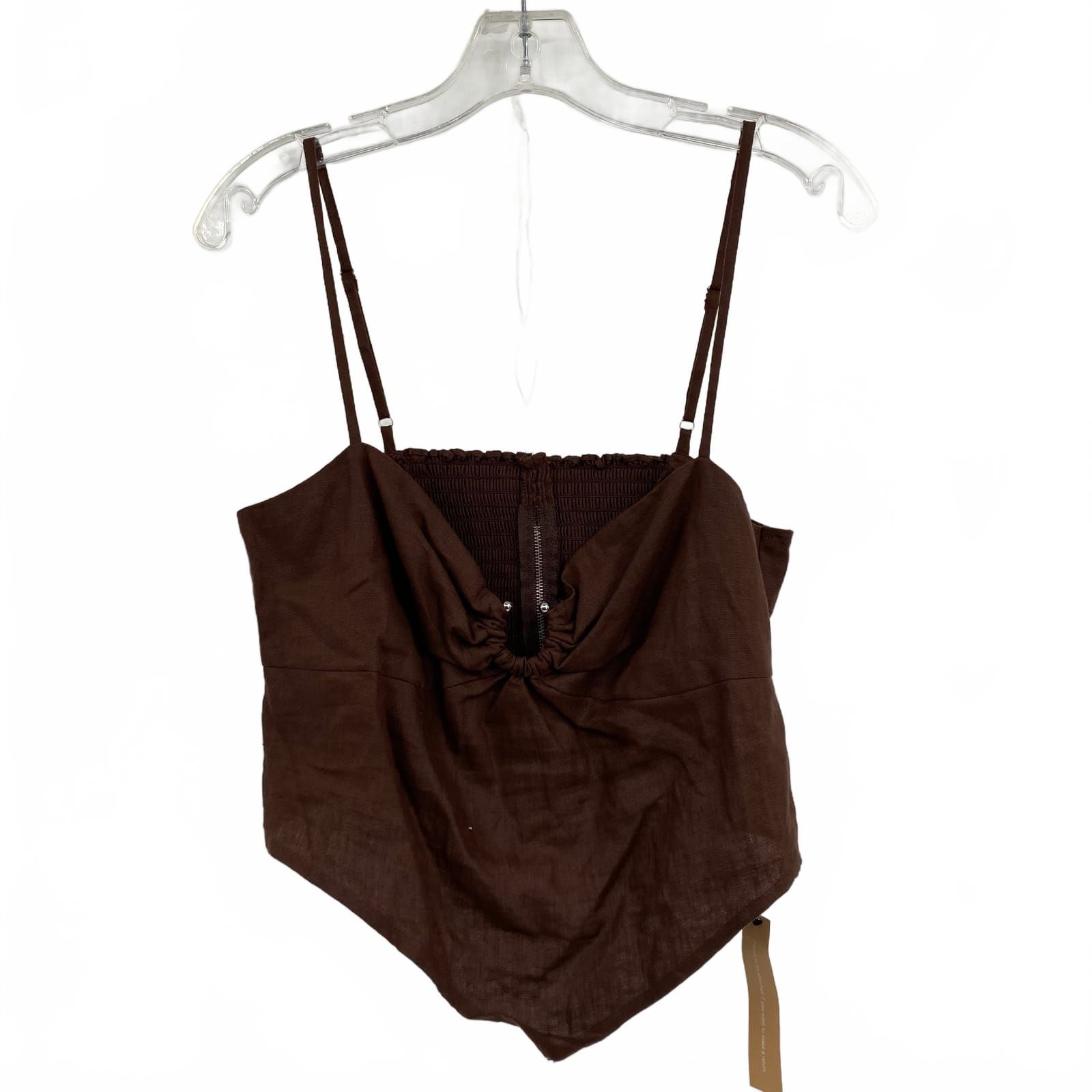 Reformation Brown Linen Tank Top
