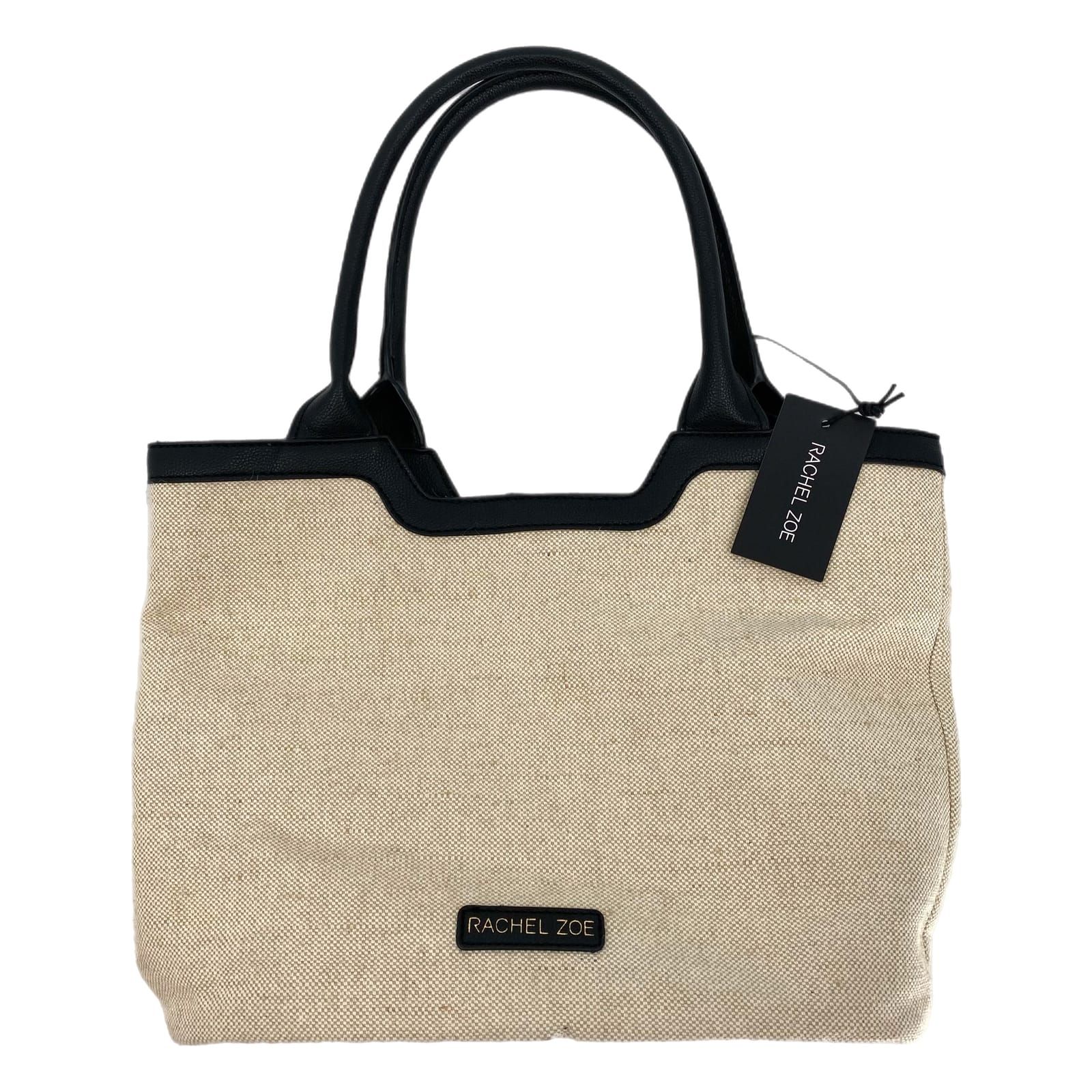 Rachel Zoe Beige Black Woven Tote