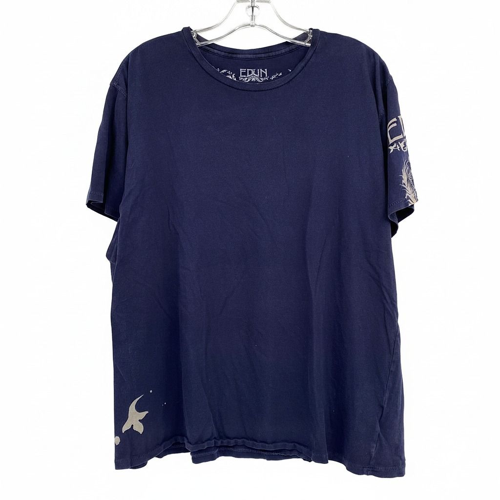 Edun Blue White Dragon Graphic Tee