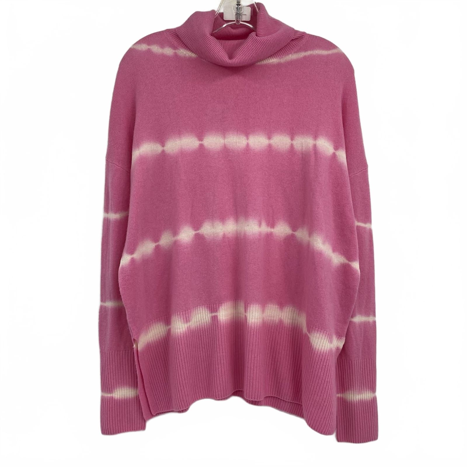 Cinq à Sept Pink White Tie Dye Turtleneck Sweater