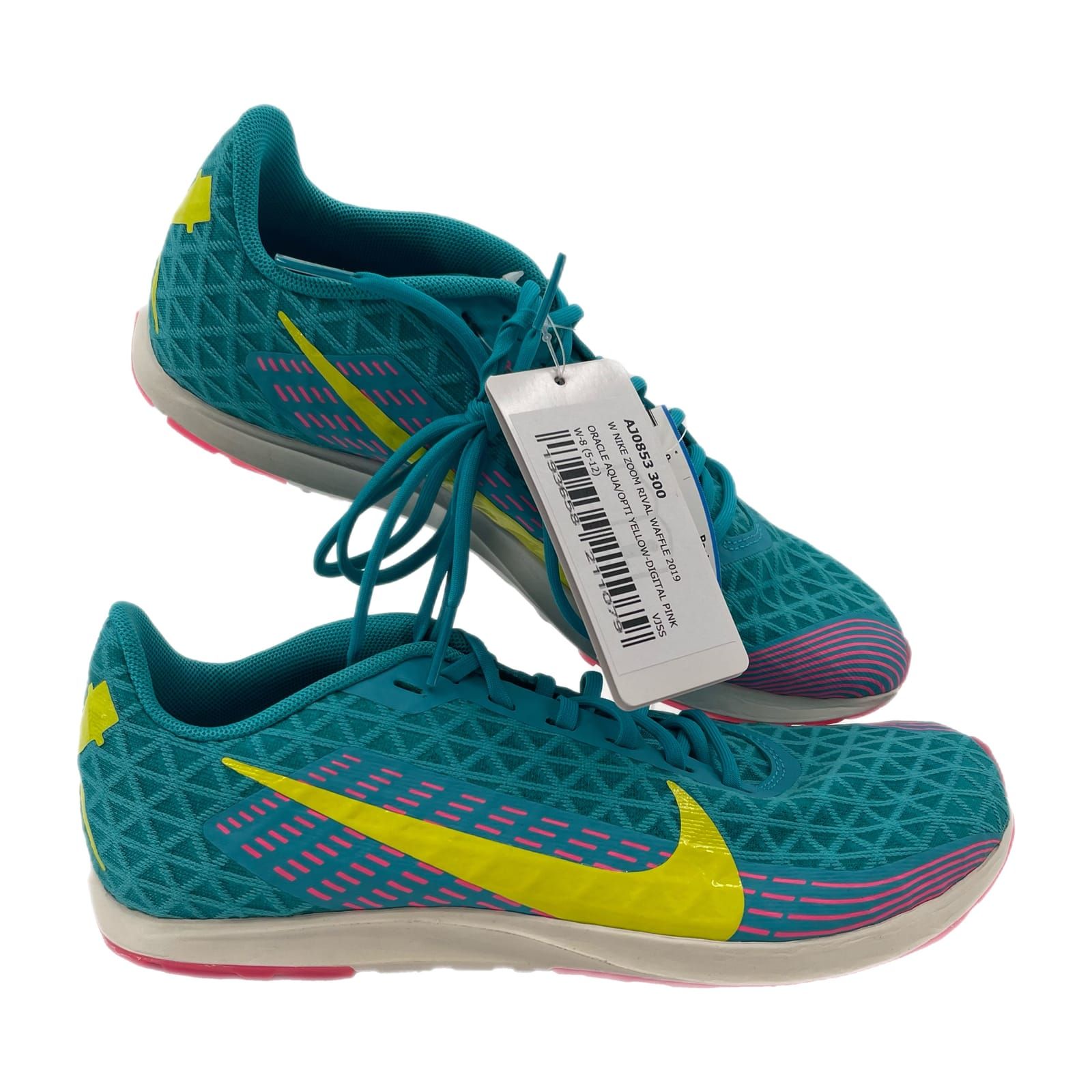 Nike Blue-Pink Zoom Rival Waffle Athletic Shoes