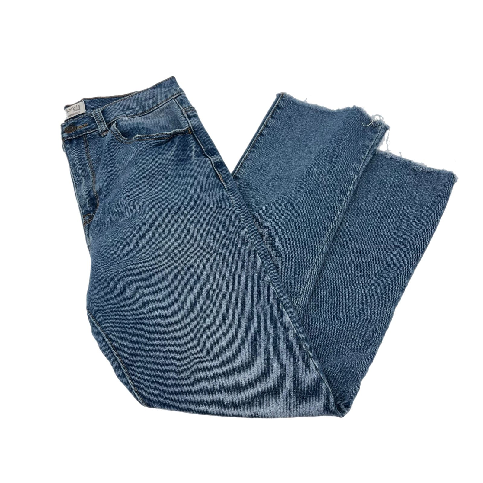 Kensie Blue High Rise Straight Leg Jeans