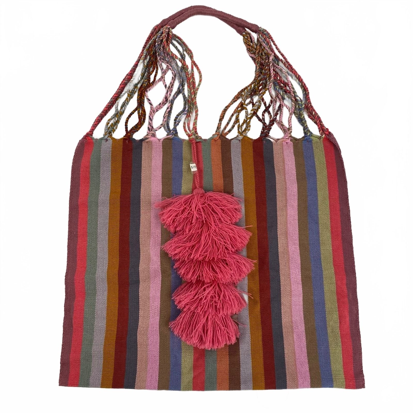 Mexican Multicolor Striped Cotton Tote
