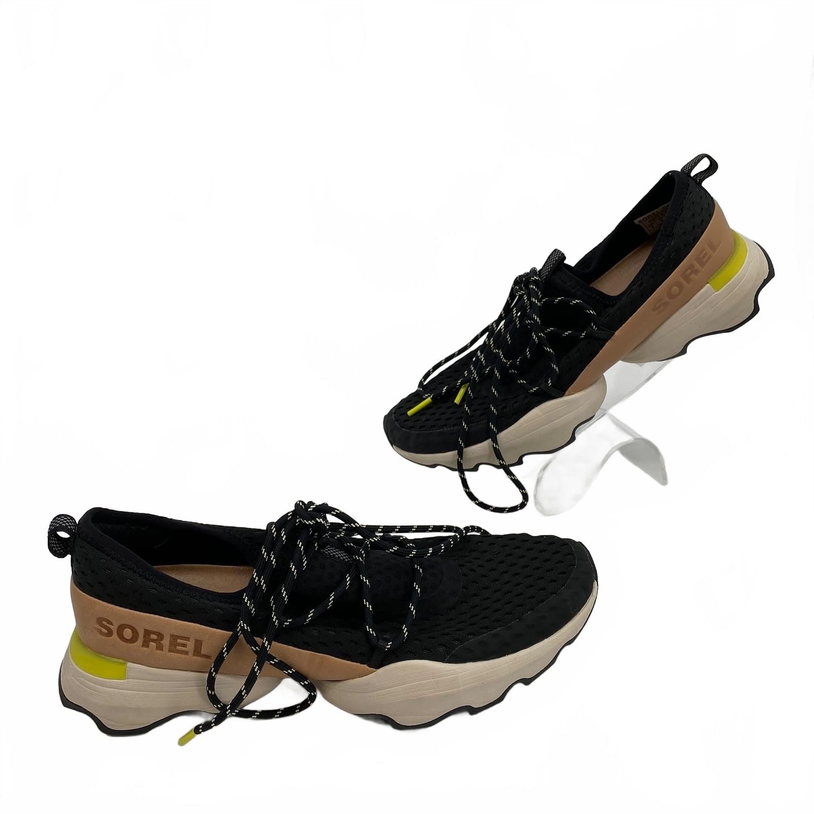 Sorel Black Tan Sneakers Kinetic impact lace up