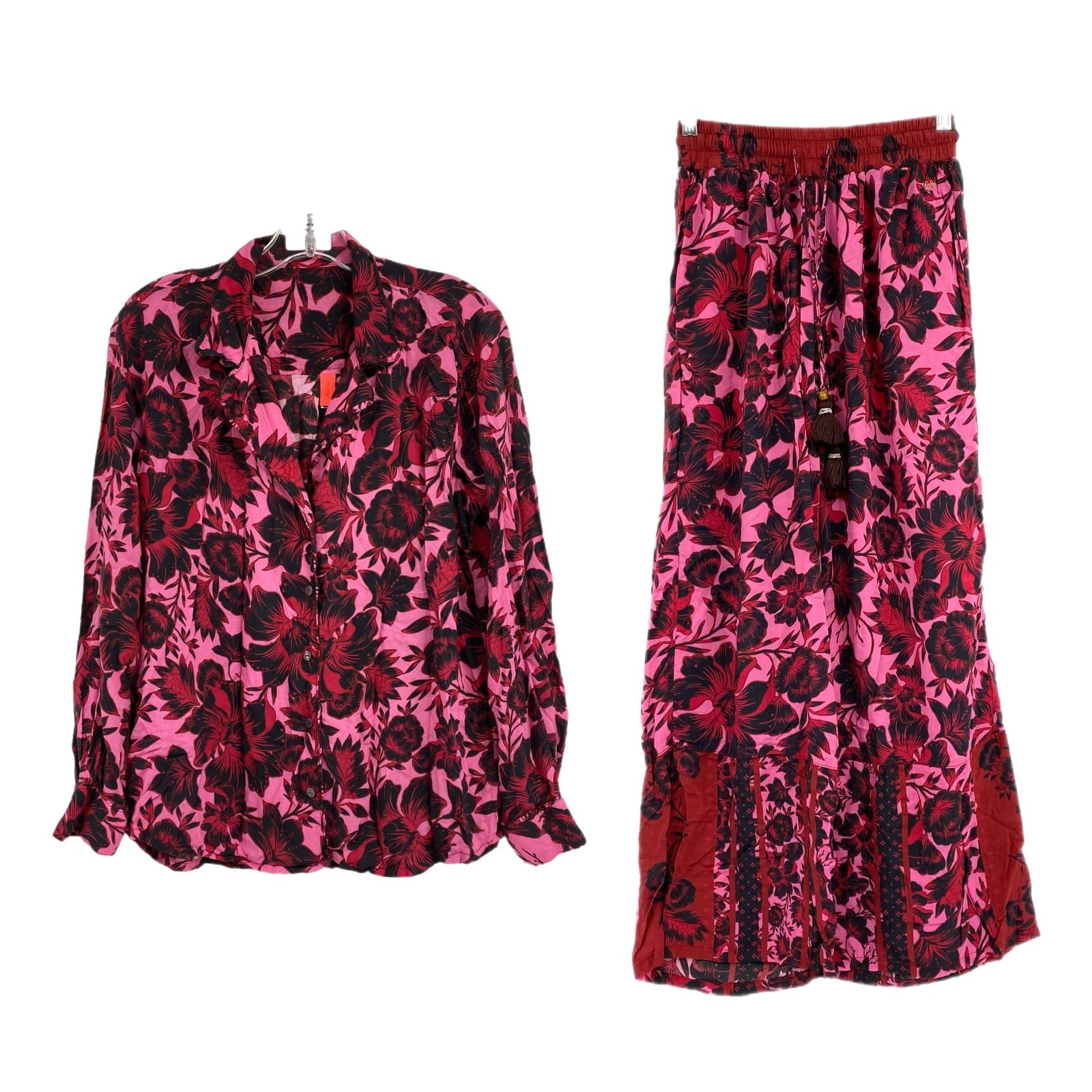 Maaji Red Pink Floral Pajama Set