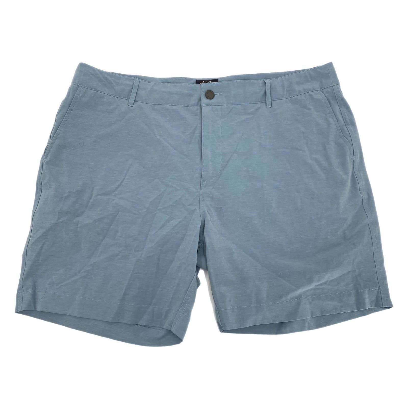 Faherty Blue Flat Front Shorts