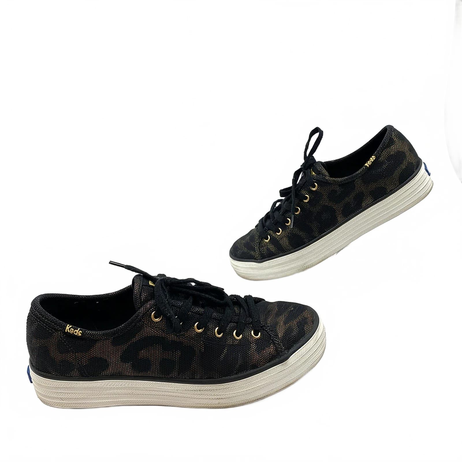 Keds Black Animal Print Canvas Sneakers