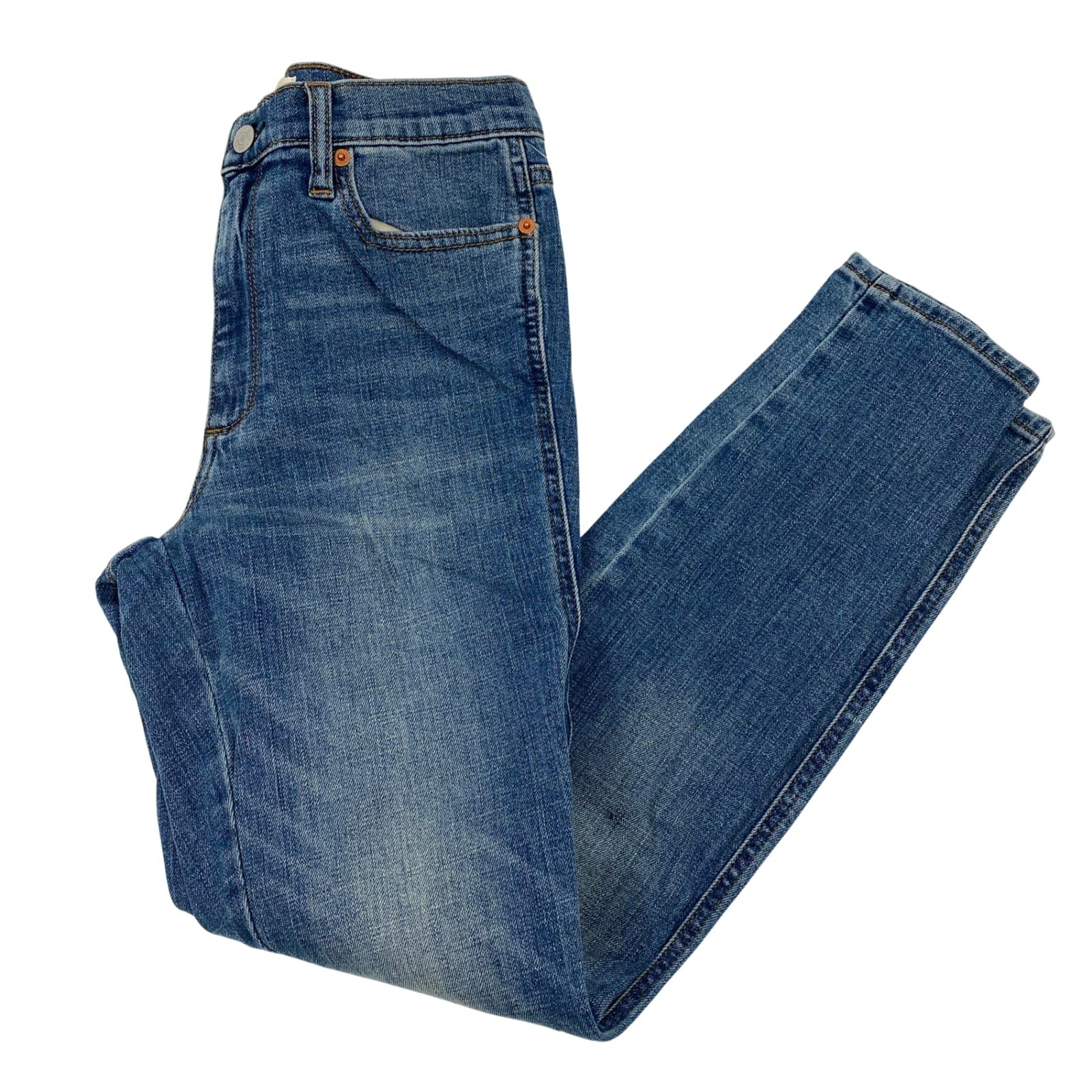 GAP Blue Skinny Jeans Mid Rise 28.5in Inseam Medium Wash