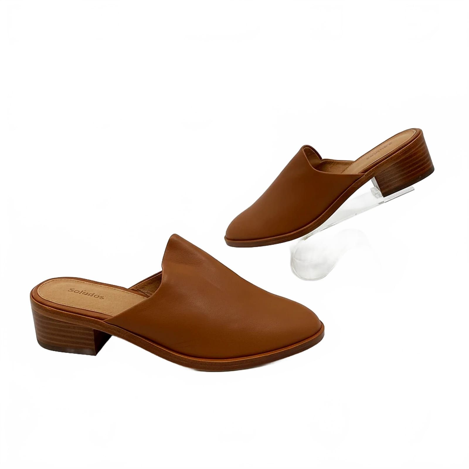 Soludos Brown Leather Mules