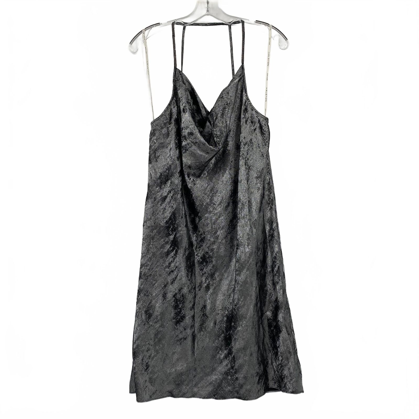 Halston Heritage Silver Mini Dress Cowl Neck