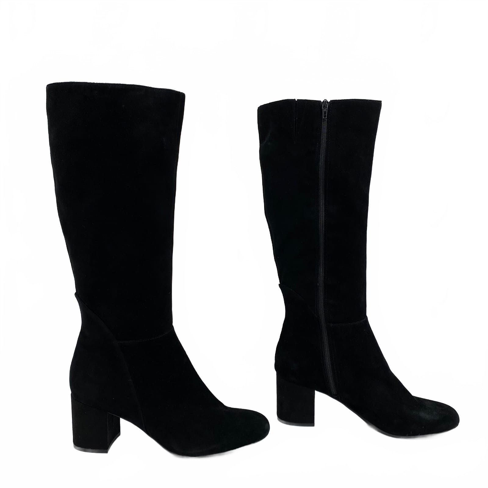 INC Black Leather Heeled Boots