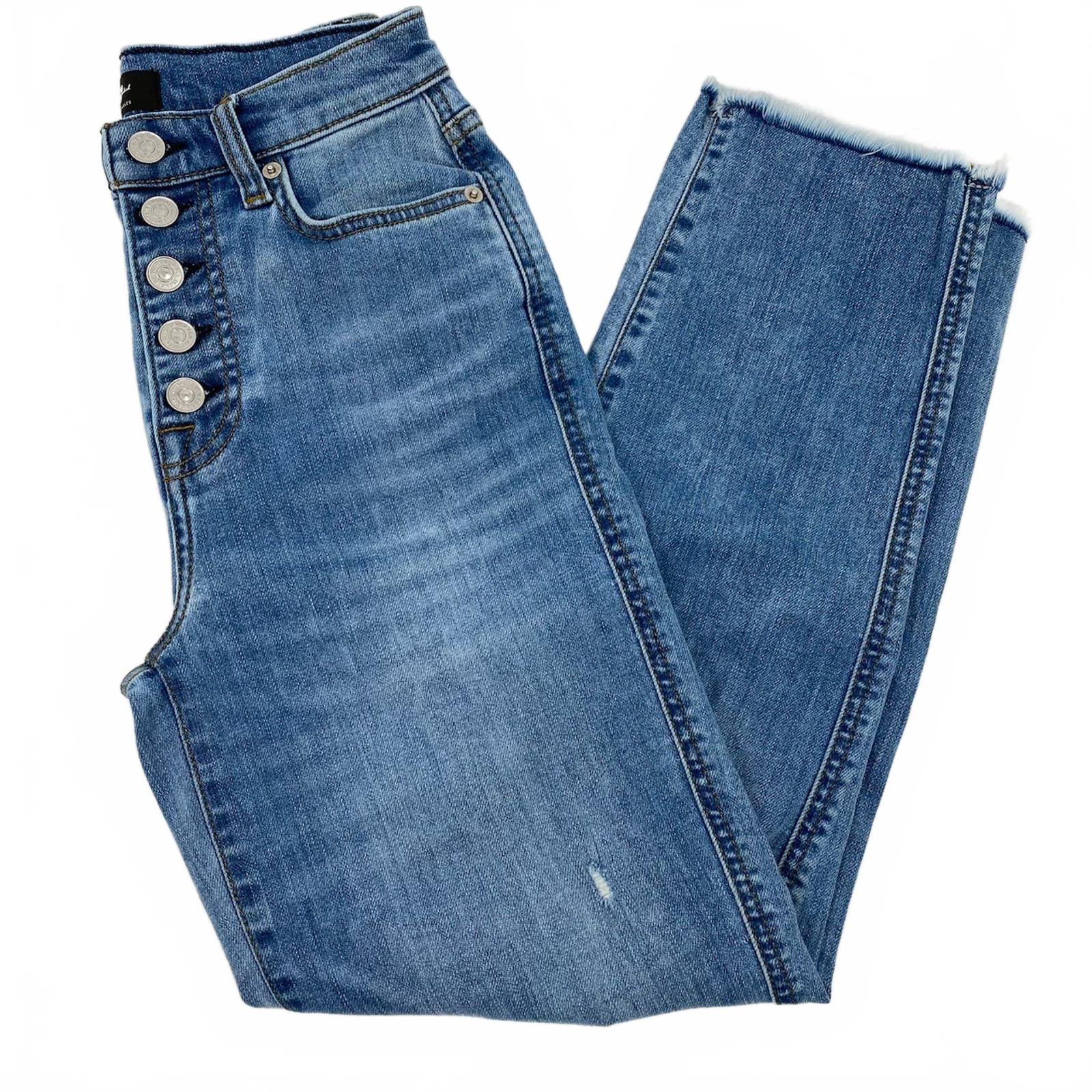 7 For All Mankind Light Wash Distressed Jeans
