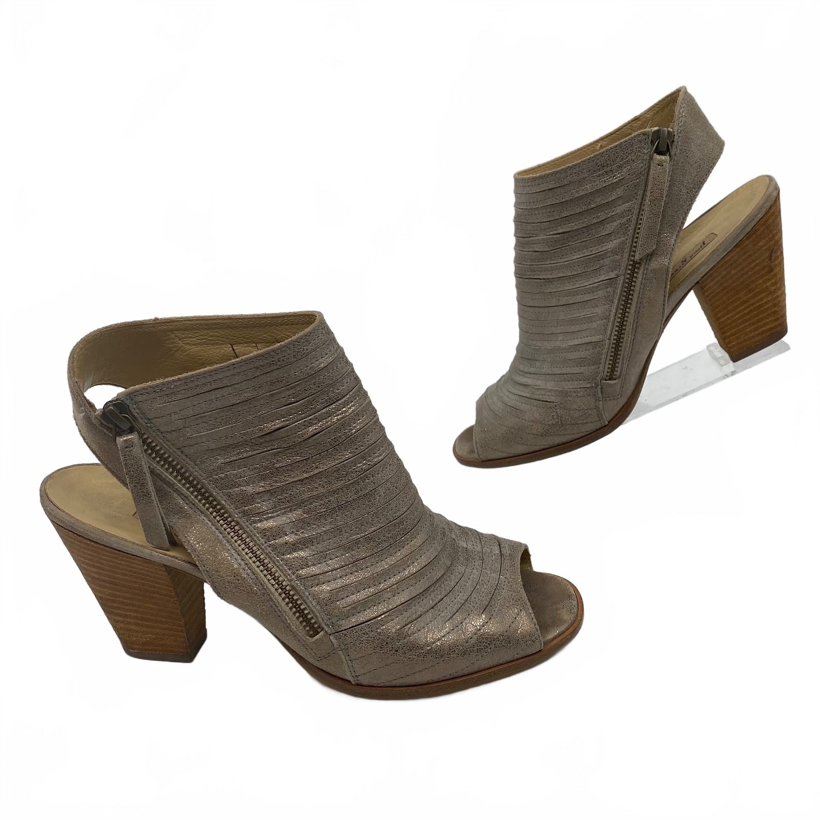 Paul Green Silver Peep Toe Heels