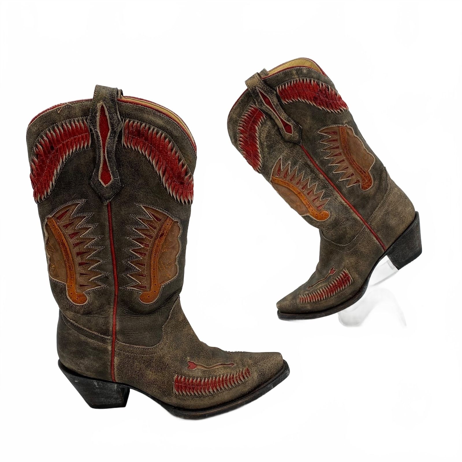 Corral Brown Red Western Cowgirl Boots