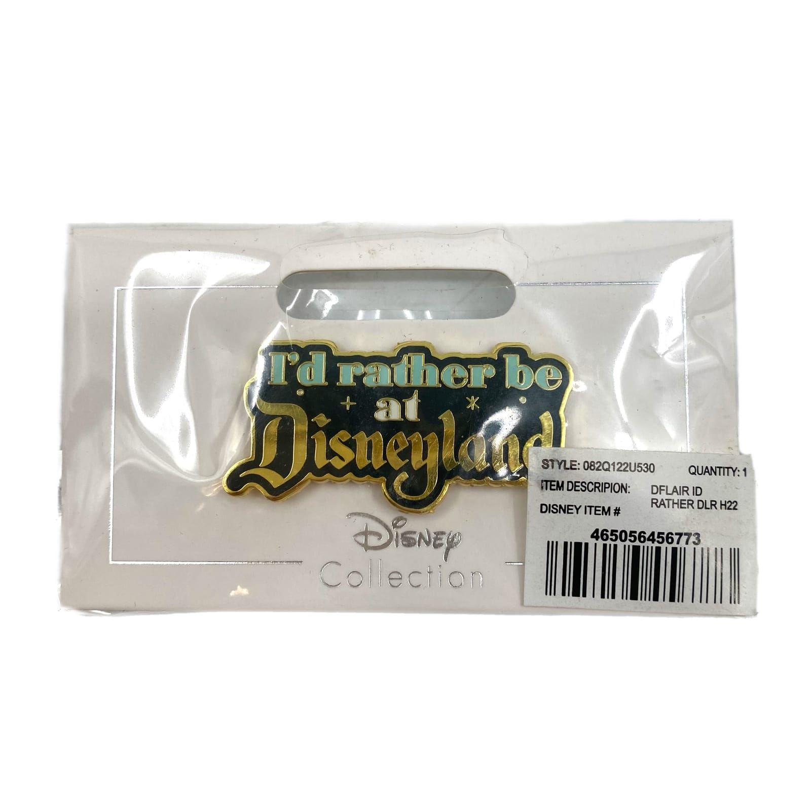 Disney Gold “I’d Rather Be at Disneyland” Collectible Pin