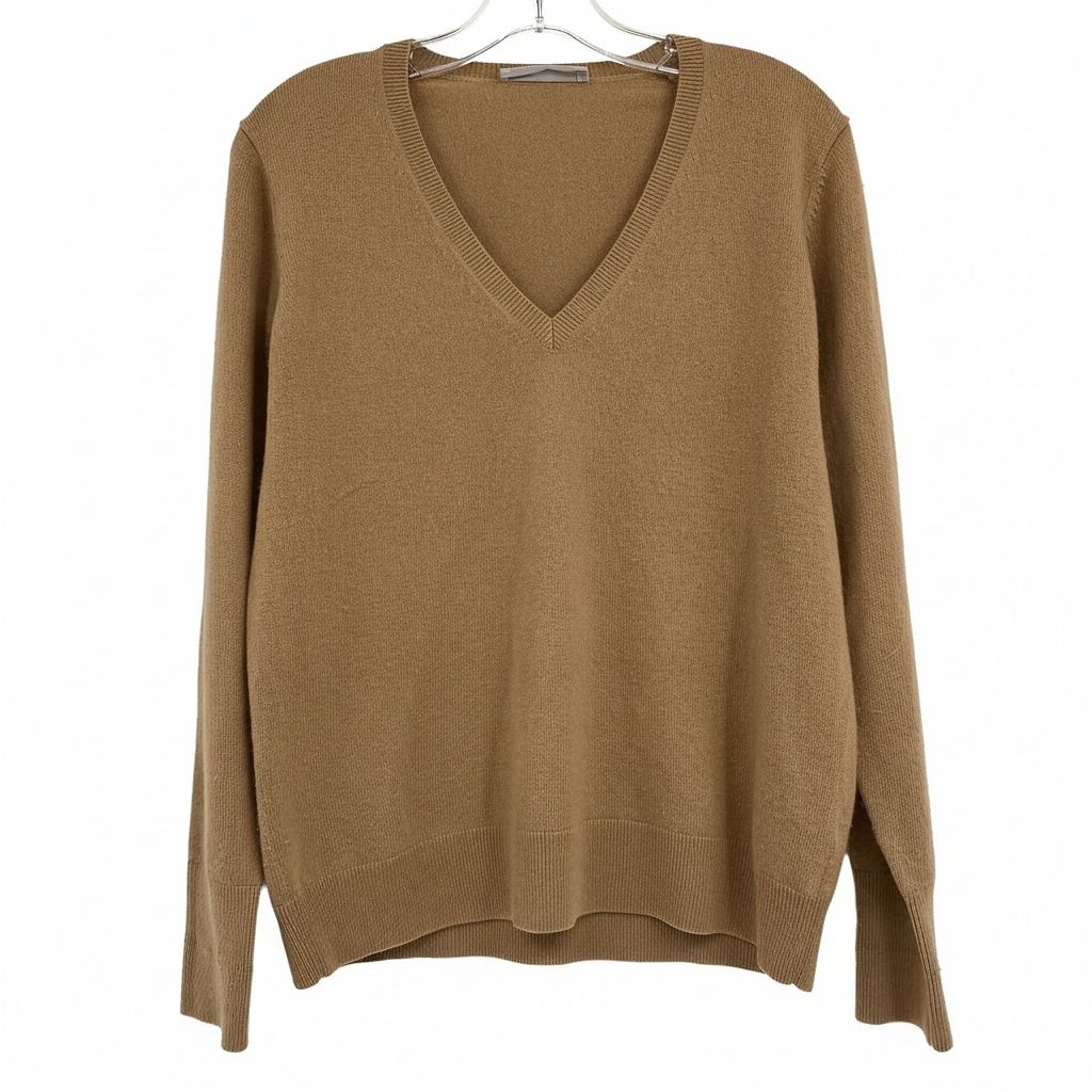 Everlane Tan V-Neck Sweater Pullover