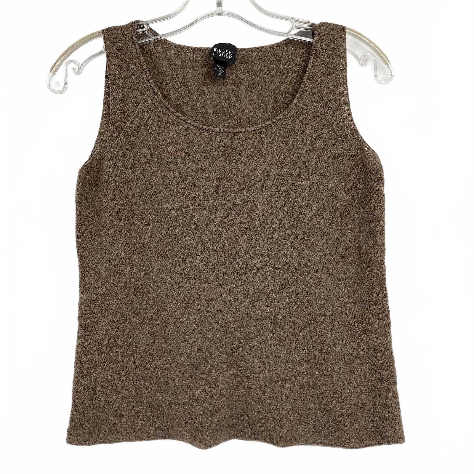 Eileen Fisher Brown Knit Wool Tank Top
