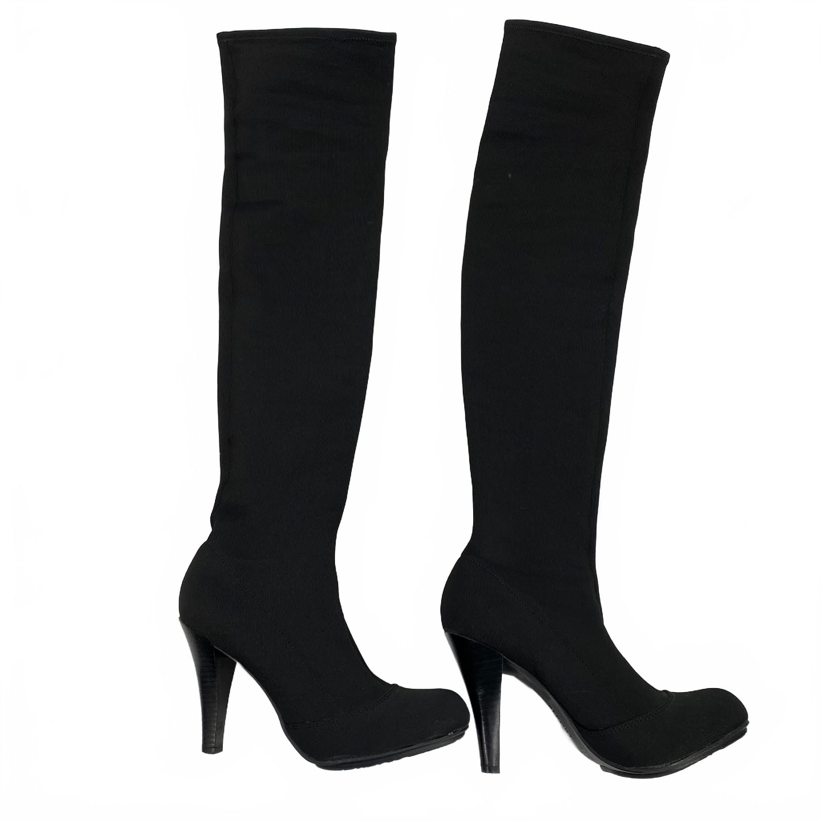 Report Black Stretch Over the Knee Boots