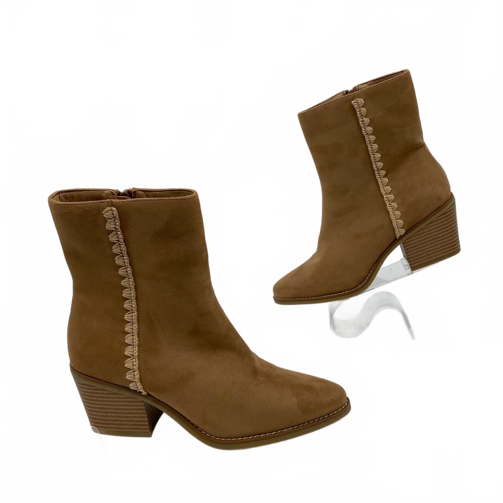 MIA Tan Faux Suede Bootie