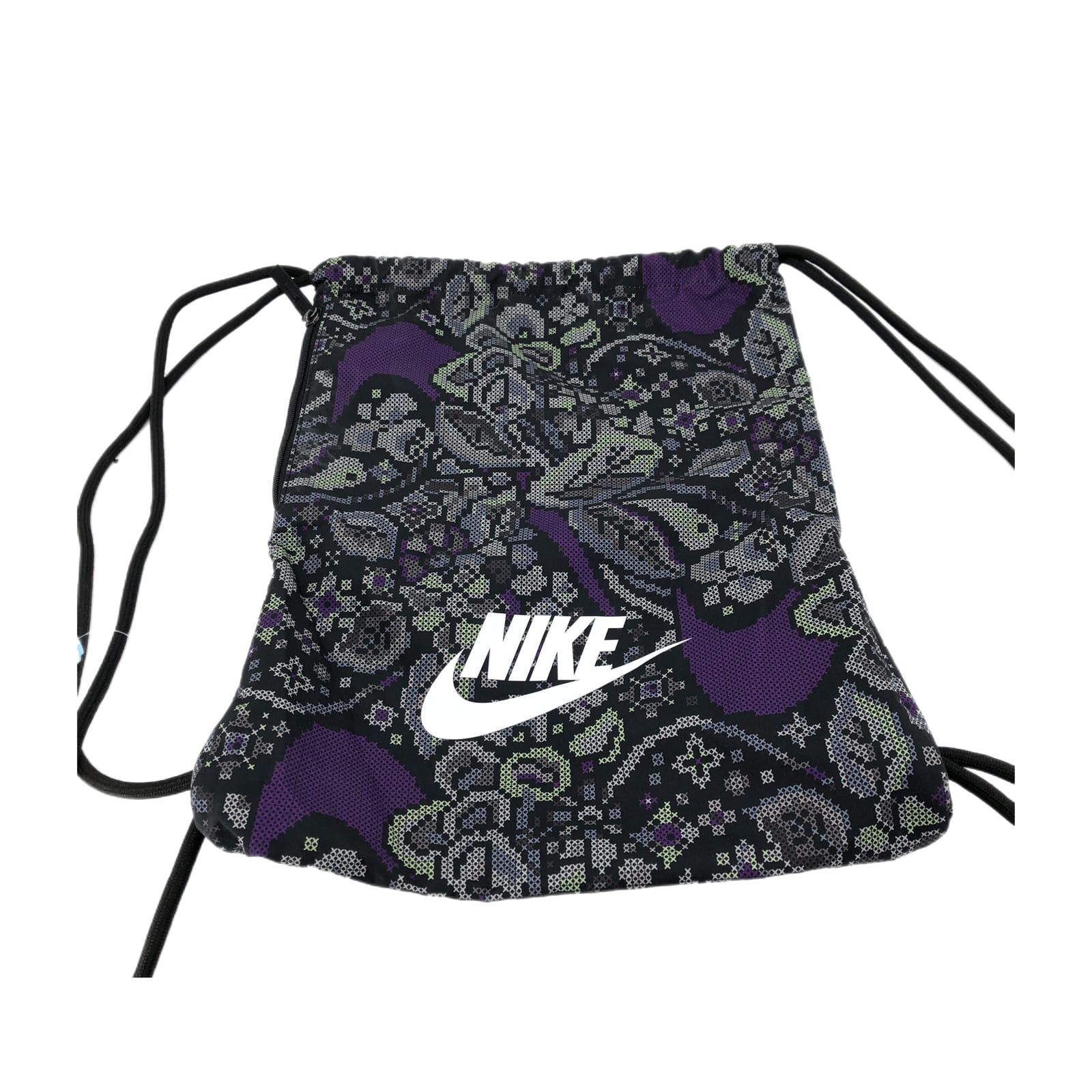 Nike Black & Purple Bucket & Drawstring Bag