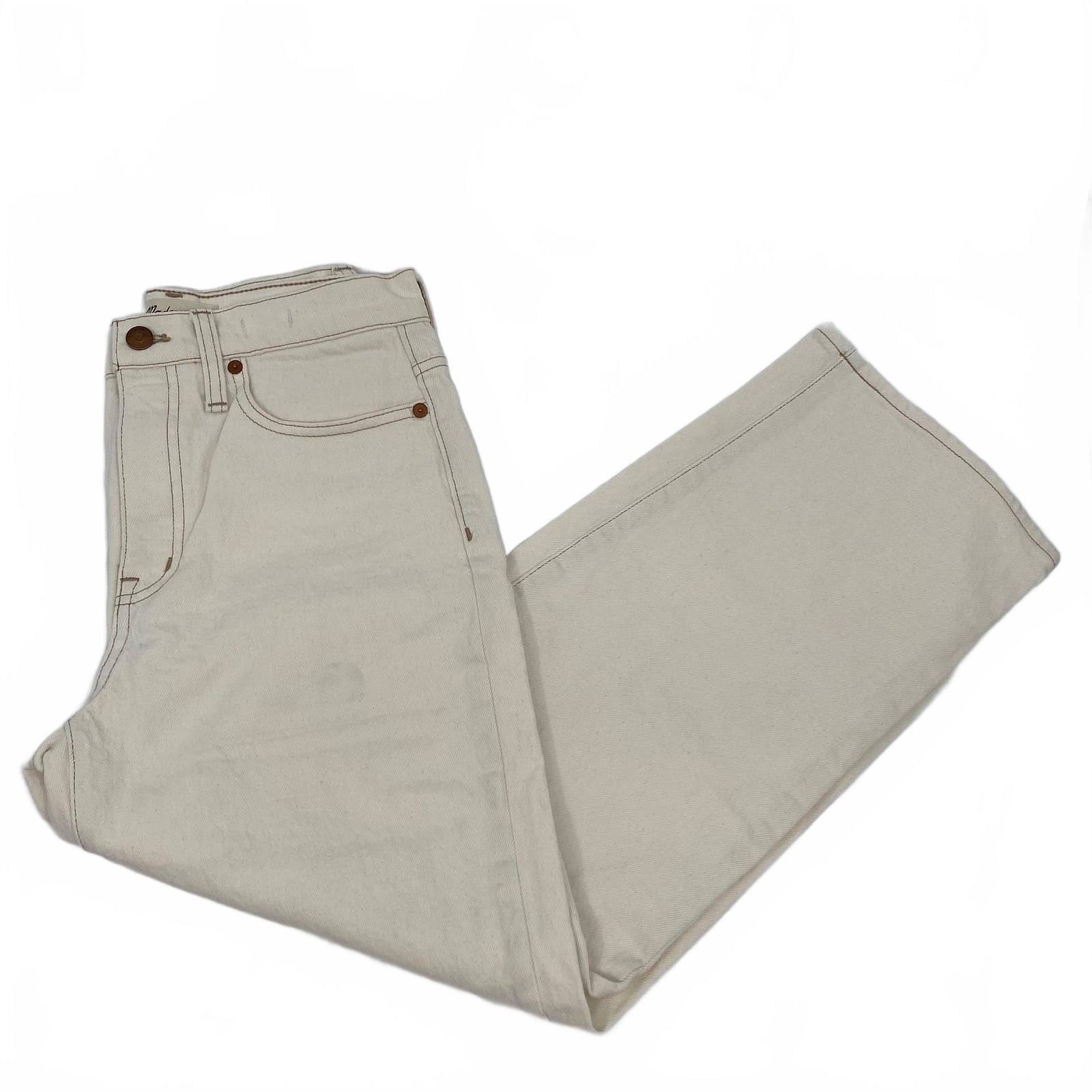 Madewell White Jeans Wide Leg Crop