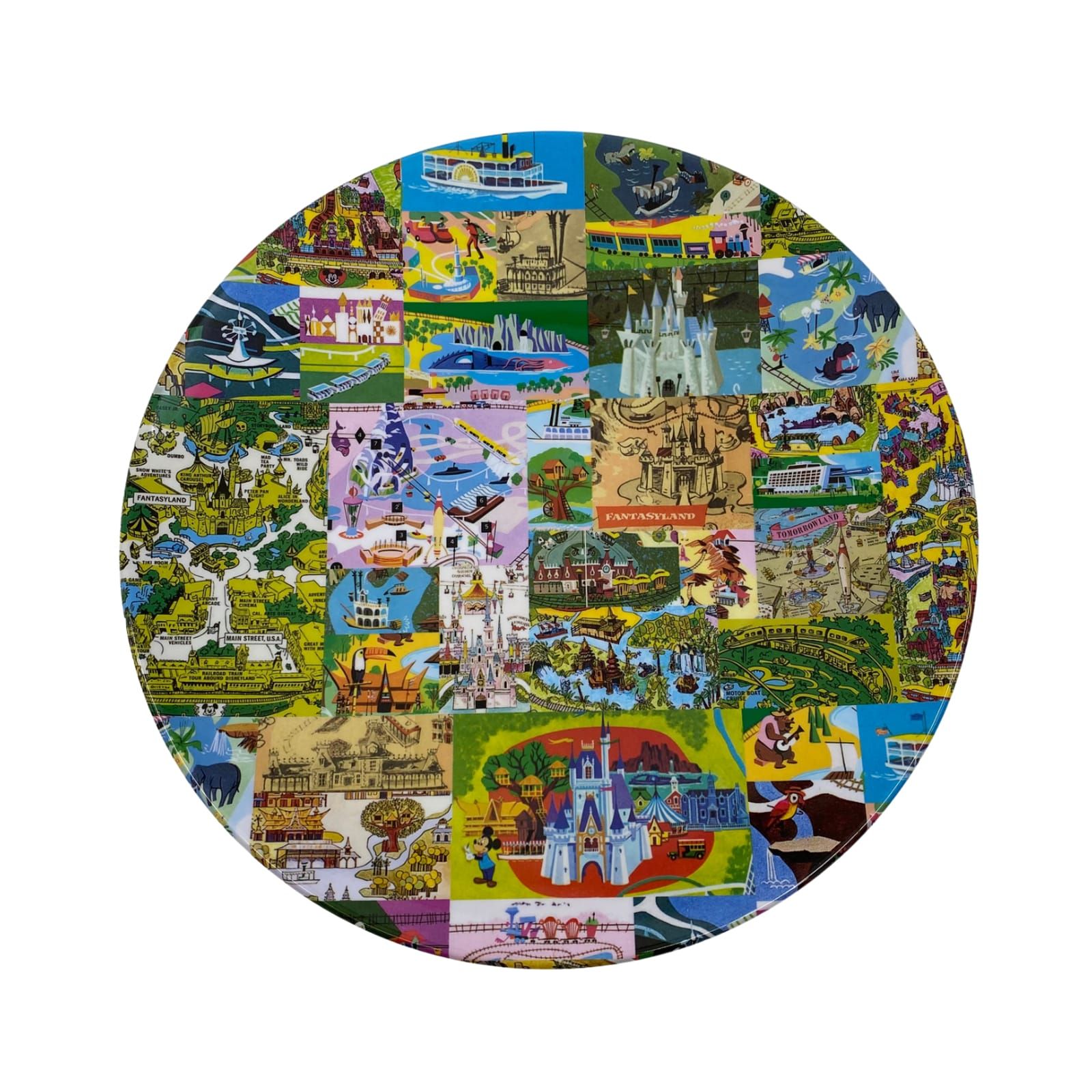Disney Green Blue Melamine Map Dinnerware