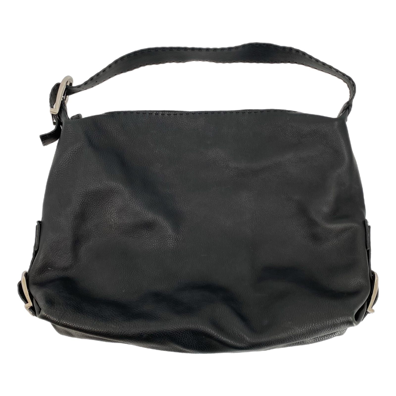 Fendi Black Leather Selleria Shoulder Bag