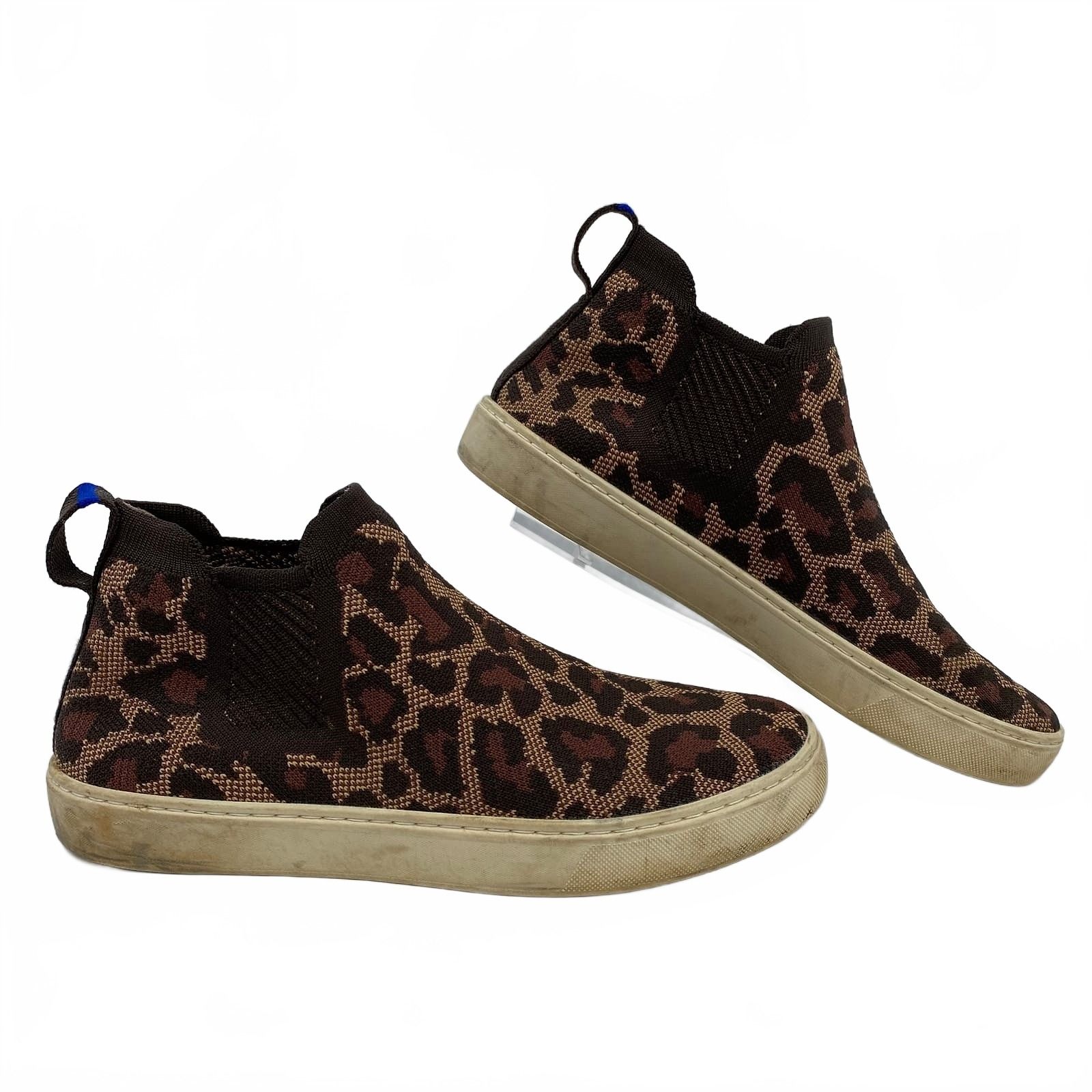 Rothy’s Brown Leopard Print Knit Sneakers