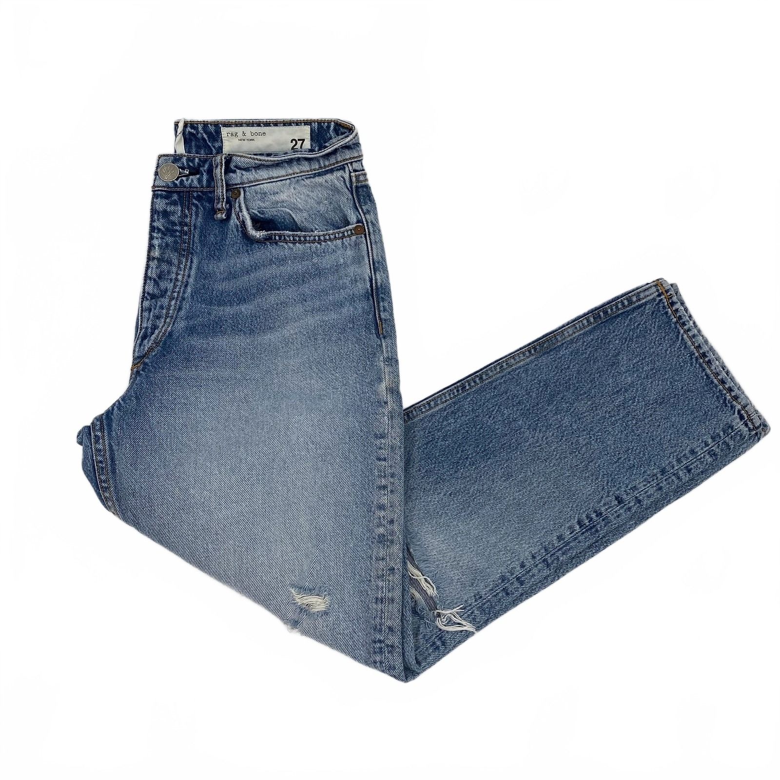 rag & bone Blue Nina High Rise Ankle Jeans
