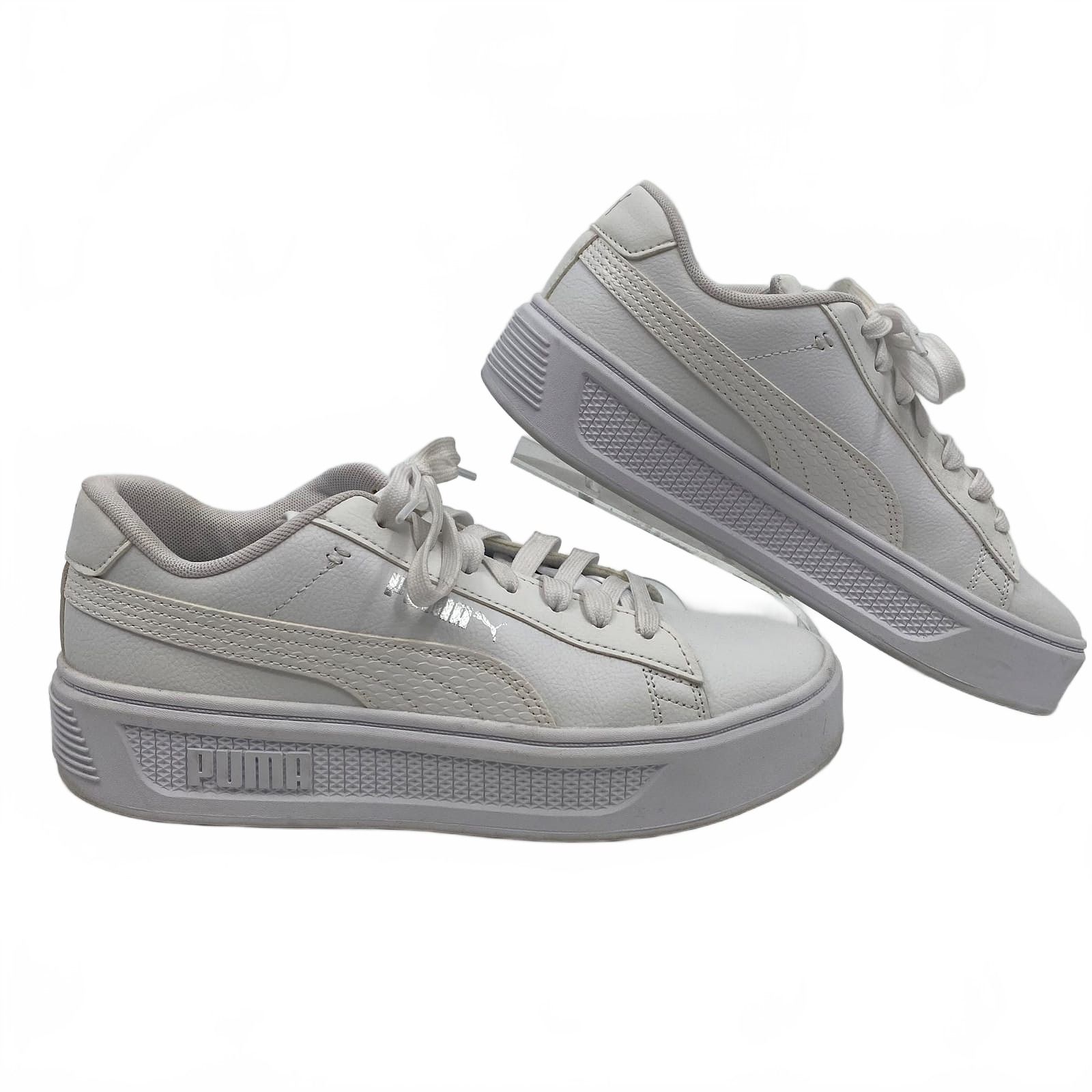 Puma White Smash V3 Platform Sneakers
