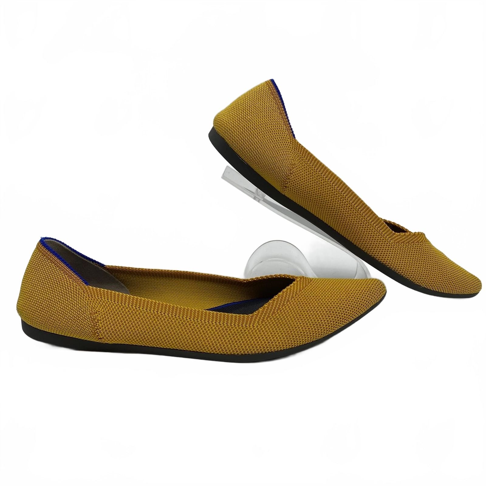 Rothy's Yellow Knit Pointed Toe Flats