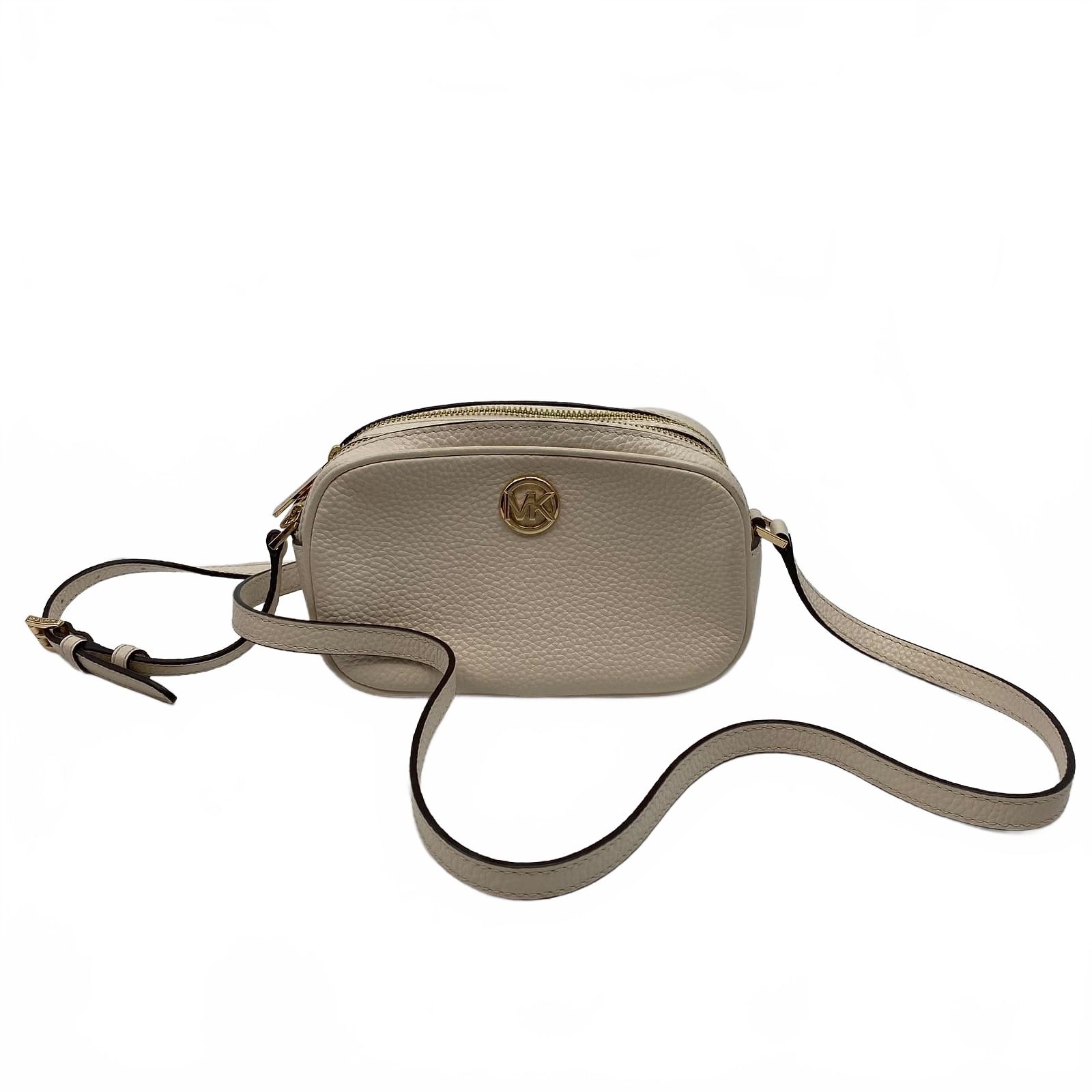 Michael Kors White Leather Fulton Crossbody