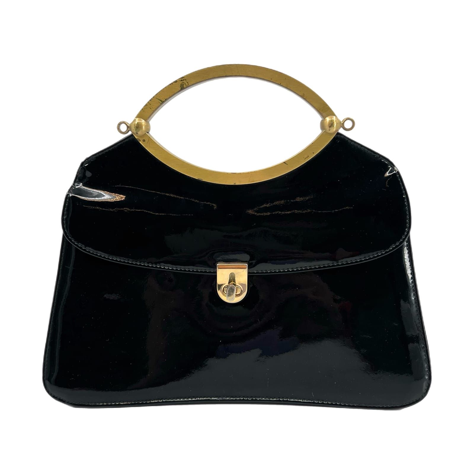 Boutique Lilly Black & Gold Top Handle Bag
