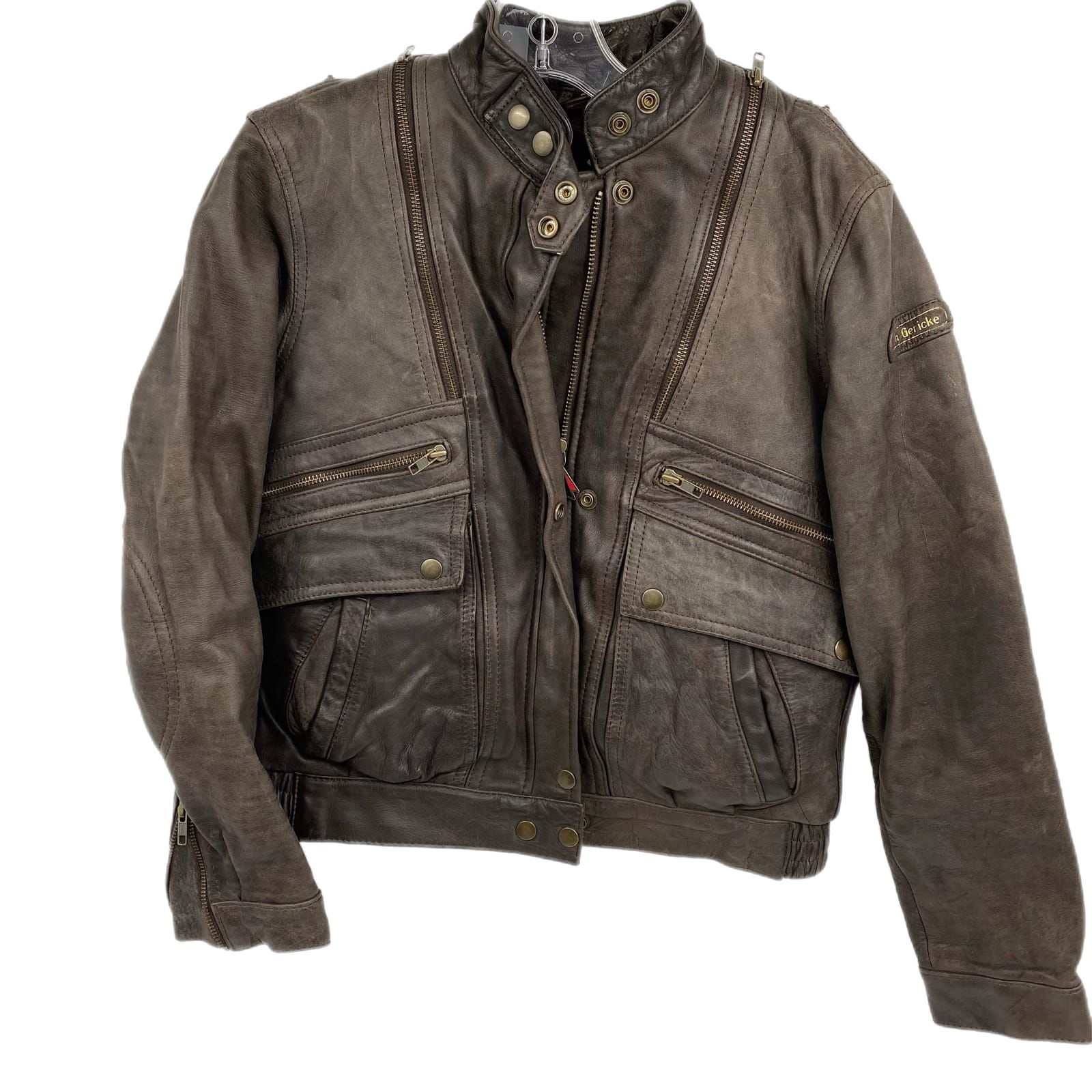 Hein Gericke Brown Leather Military Jacket
