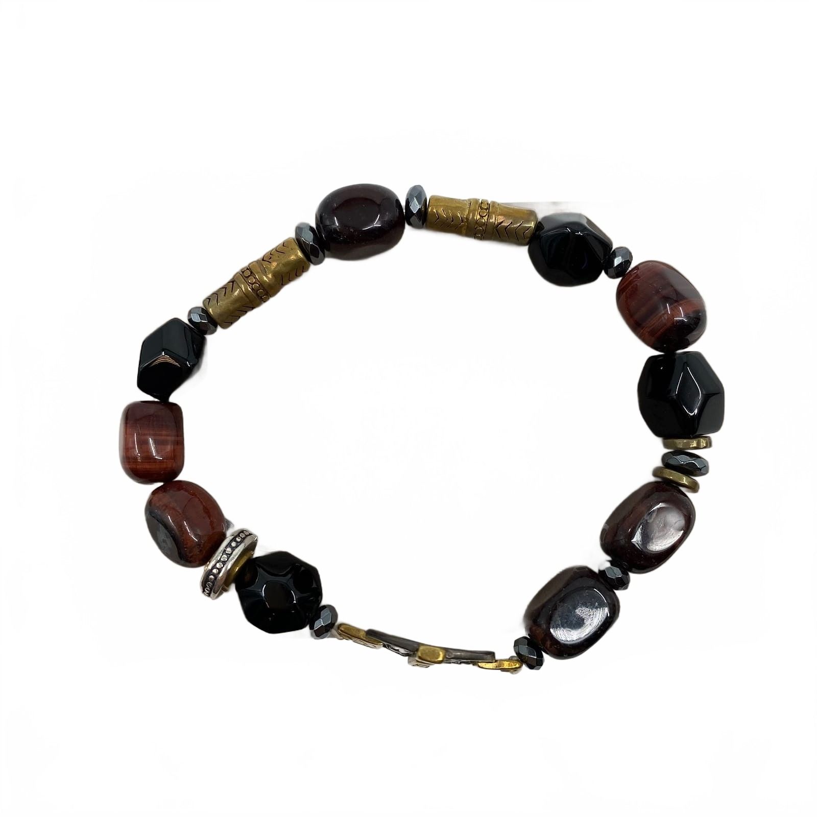 Silpada Brown Gold Stone Bead Stretch Bracelet