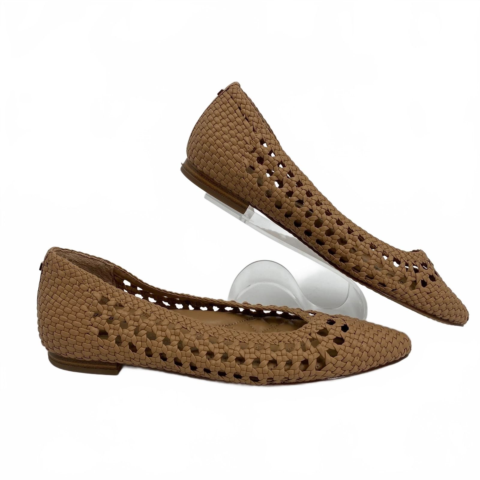 Birdies Tan Woven Pointed Toe Flats