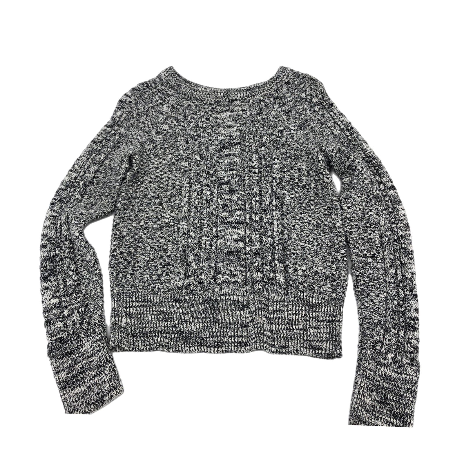 GAP Gray & White Classic Cotton Sweater