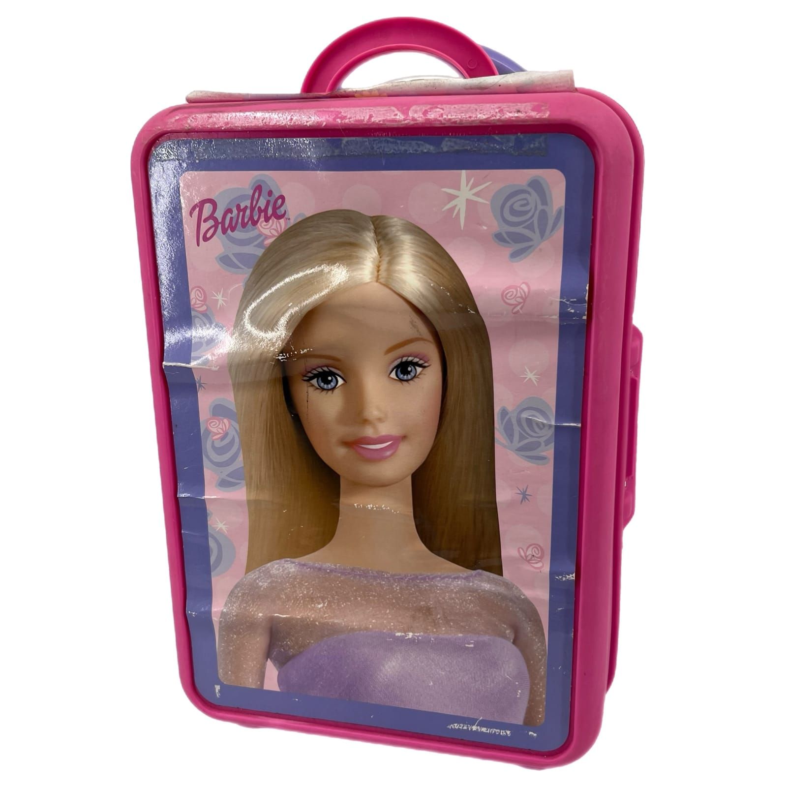 Vintage Mattel 2001 Pink/Purple Barbie Take a Long Doll Trunk
