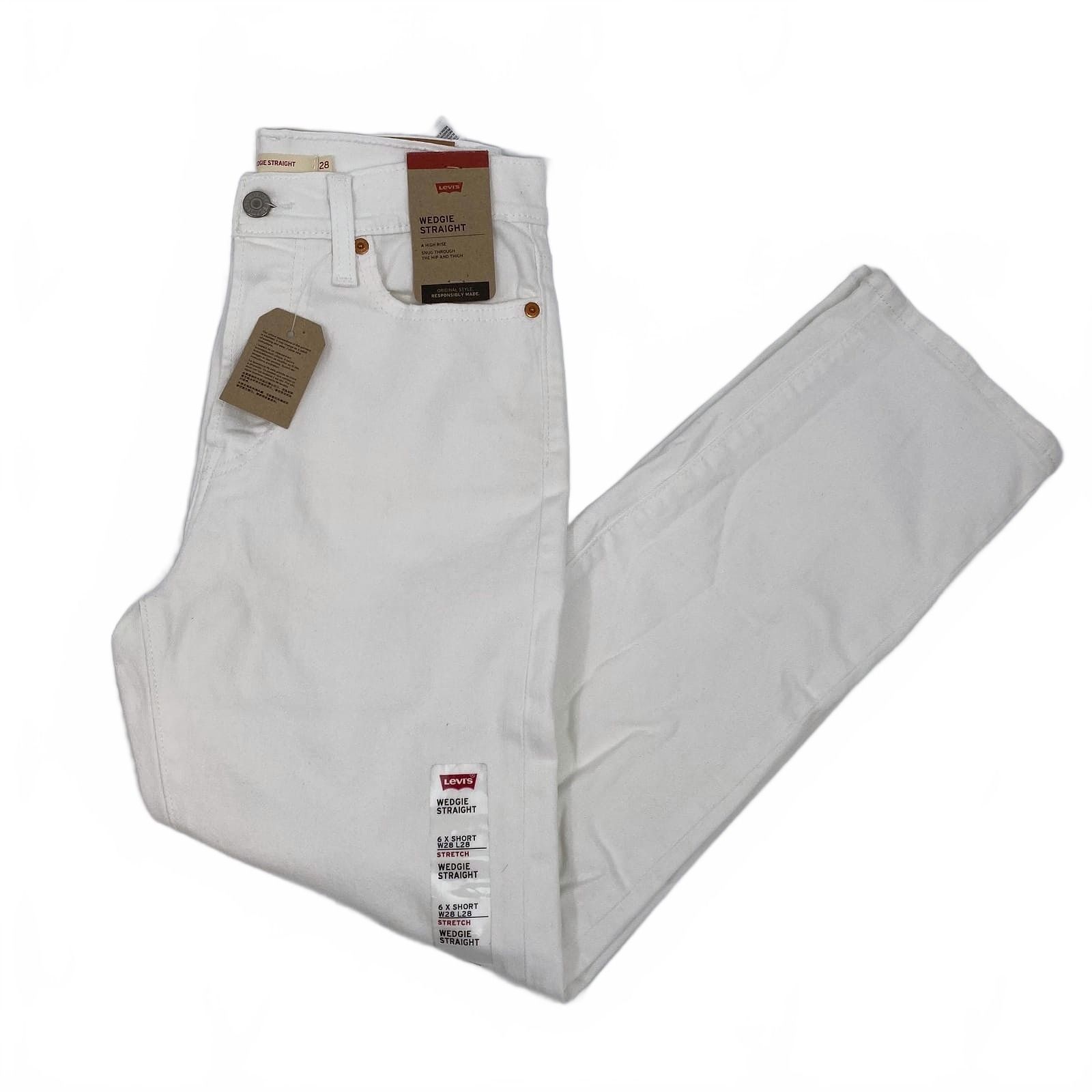 Levi's White Wedgie Straight Leg Jeans