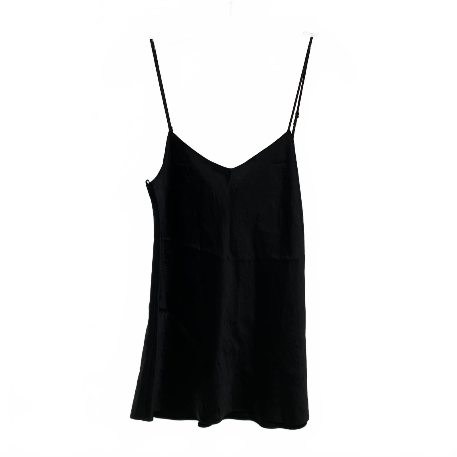 Vince Black Satin Tank Top