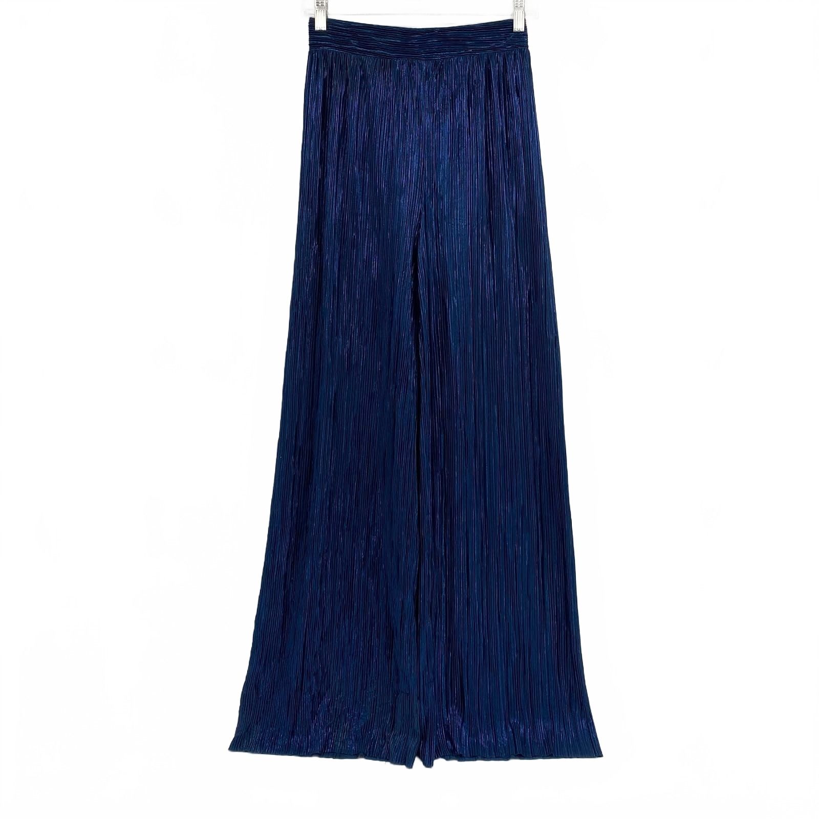 Sabina Musayev Blue Arron Metallic Pleated Pants
