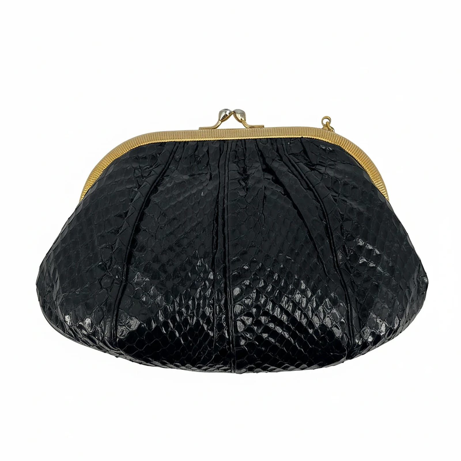 Judith Leiber Black Snake Clutch